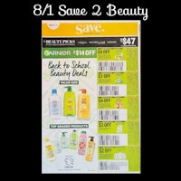 a flyer with coupons for beauty products