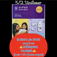 a flyer with the words super saver and an image of a baby